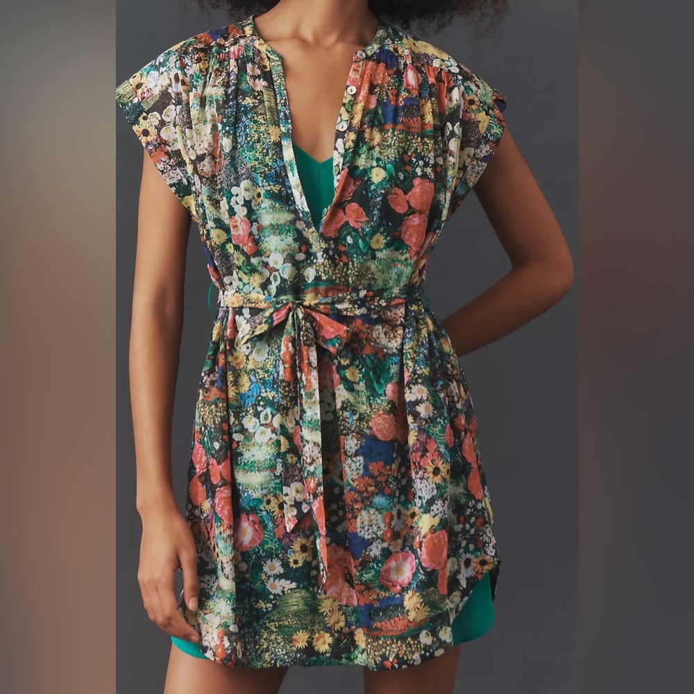 Mother The Slow Ride Shirt Dress in Pretty As A Picture Floral Print - Picture 2 of 13